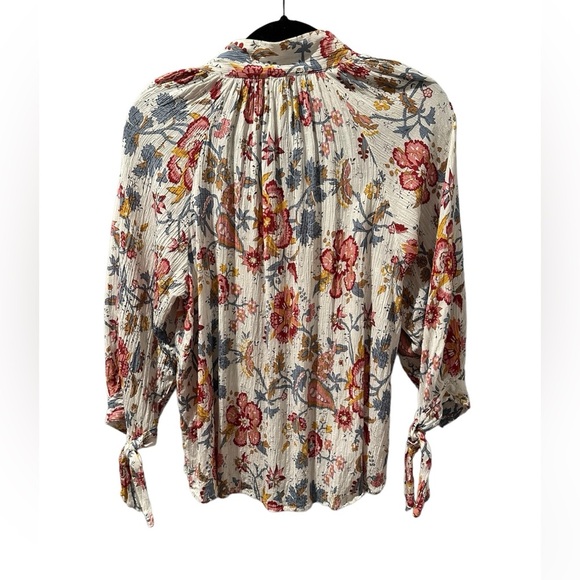 Nicole Miller Multicolored Floral Printed Sheer Blouse size Small - Picture 2 of 7